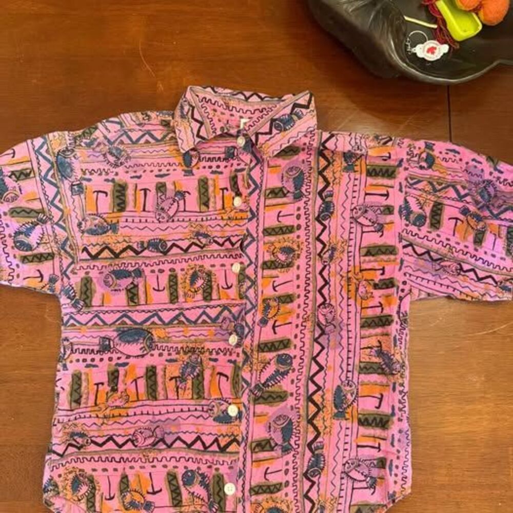 Vintage boys fish button up